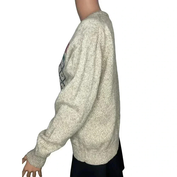 Eddie Bauer women’s Wool country Floral knit crewneck sweater wool blend size M - Picture 2 of 9